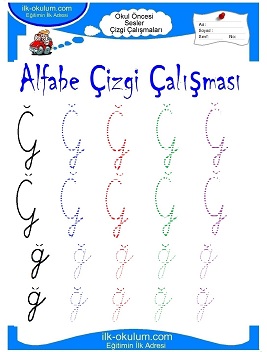 Çocuklar İçin Sesler Çizgi Çalışmaları Çalışma Sayfaları 